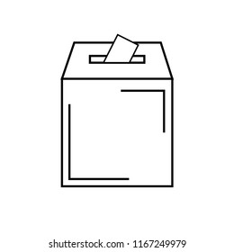 voting box line icon