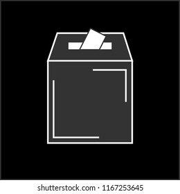 voting box line icon on black background