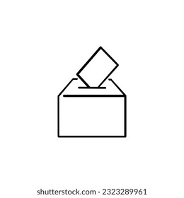 Diseño de iconos de estilo de línea de caja de votación