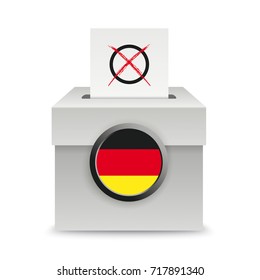 Voting box with voting paper on the white background. Eps 10 vector file.
