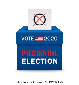 Voting box for the Presidential Election 2020.  Eps 10 vector file.