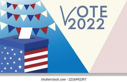 voting box and usa vector patriotic background.