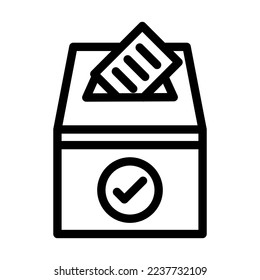 Voting Box Vector Line Icon Design