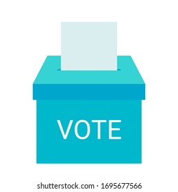 Voting box and voters choose. Put ballot paper in ballot box. Election concept. Vector illustration