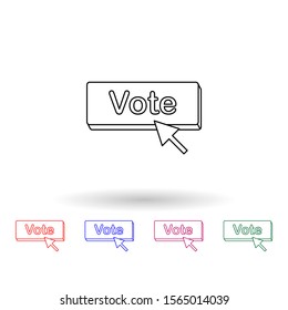Voting button multi color icon. Simple thin line, outline vector of election icons for ui and ux, website or mobile application