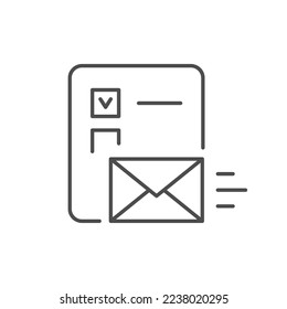 Voting by mail line icon