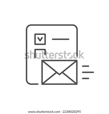 Voting by mail line icon