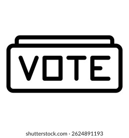 Vetor de contorno do ícone de campanha de votação. Votação eleitoral. Votação eleitoral