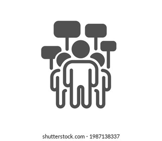 Voting campaign simple icon. People rally with signs. Public election symbol. Classic flat style. Quality design element. Simple voting campaign icon. Vector