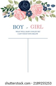 a voting card. Воу or girl. cast your vote below. What will baby be?