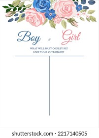 a voting card. Воу or girl. cast your vote below. What will baby be?