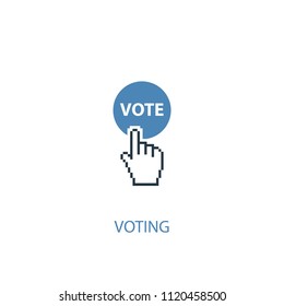 Voting concept 2 colored icon. Simple blue element illustration. Voting concept symbol design from elections set. Can be used for web and mobile UI/UX