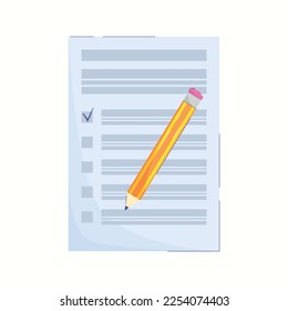 Voting concept. Ballot for voting. Sheet for exams. Vector illustration.