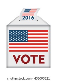 Voting concept. Box and bulletin with American flag
