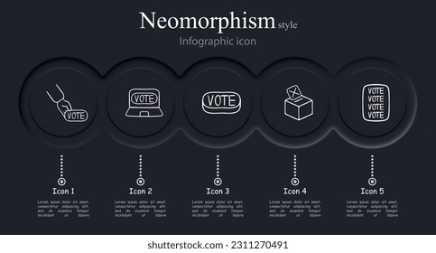 Voting concept. Engage in democratic decision-making through a voting system. Participation, choice, democracy. Neomorphism style. Vector line icon