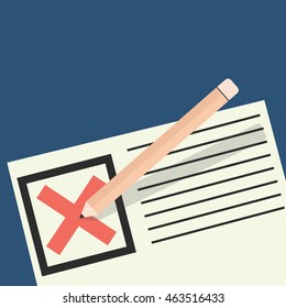 Voting concept in flat style -Vote paper, democracy concept