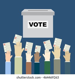 Voting concept in flat style -Vote paper, democracy concept