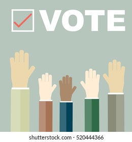 Go Vote Poster Template Isolated Hands Stock Vector (Royalty Free ...