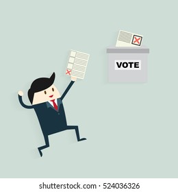 Voting concept in flat style -Vote paper, democracy concept