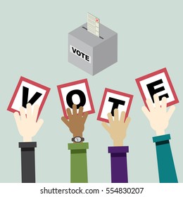 Voting concept in flat style -Vote paper, democracy concept