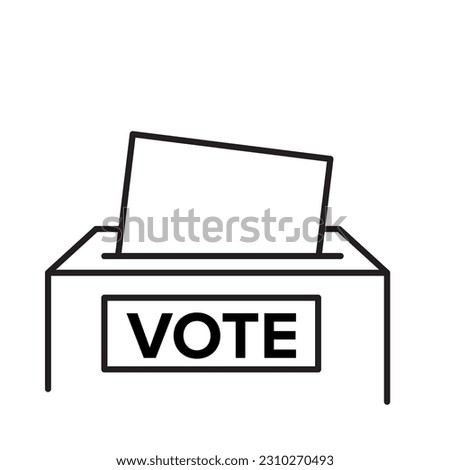 Voting concept. Isolated on white background.Outline vector illustration. Election and democracy.Voting ballot box icon.Vote line icon.