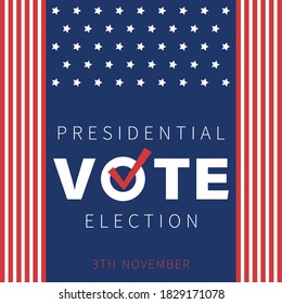 Voting concept. Presidential election. Vector illustration in flat style.
