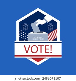 Voting concept vector illusration. Vote president election emblem.