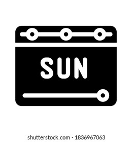 Stimmdatum Kalender-Glyphsymbol Vektorgrafik. Kalenderzeichen des Abstimmungsdatums. isoliertes Kontursymbol