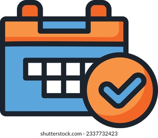 Voting Date Color Line Icon - Single Icon, Vector