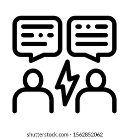 Voting Debate Icon Vector. Outline Voting Debate Sign. Isolated Contour Symbol Illustration