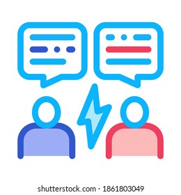 Voting Debate Icon Vector. Outline Voting Debate Sign. Isolated Contour Symbol Illustration