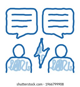 Voting Debate sketch icon vector. Hand drawn blue doodle line art Voting Debate sign. isolated symbol illustration