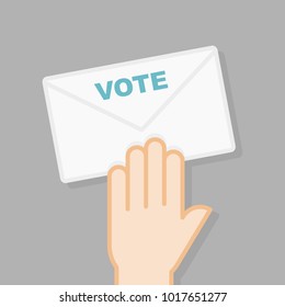 Voting and democracy concept. Flat design, vector illustration