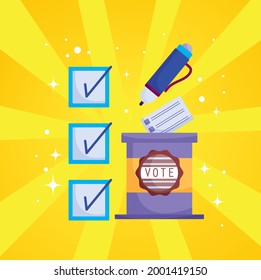 voting election ballot and box