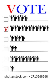 Voting in an election campaign of the president or senate and parliament. Elections in the USA. Elections in Europe. Policy. Template for Texia. Poster. Outdoor advertising. Election ballot.