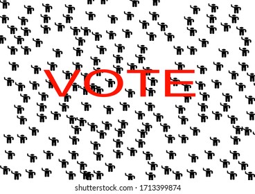 Voting in an election campaign of the president or senate and parliament. Elections in the USA. Elections in Europe. Policy. Template for Texia. Poster. Outdoor advertising. Election ballot.