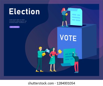 Voting and Election concept. Pre-election campaign. Promotion and advertising of candidate. Citizens debating candidates for voting and voting Online voting and election concept with people.