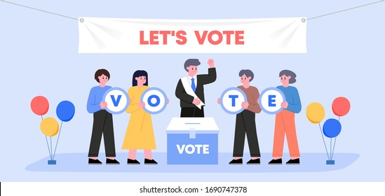 Voting and Election concept Vector illustration.