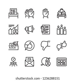 Voting and election icons set