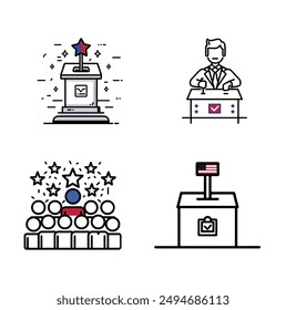 Voting and Election Icons Set,