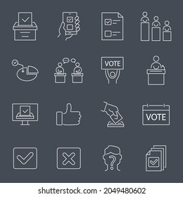Voting and Election icons set. Voting and Election pack symbol vector elements for infographic web