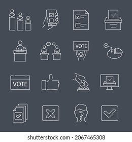 Voting and Election icons set. Voting and Election pack symbol vector elements for infographic web
