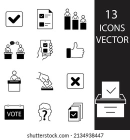 Voting and Election icons set . Voting and Election pack symbol vector elements for infographic web