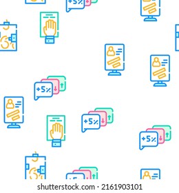 Voting And Elections Collection Vector Seamless Pattern Color Line Illustration