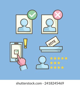 Voting Elections icon art for politics theme vector icon design art. Vote poll and promotion campaign