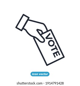 Icono de votación y elecciones. Plantilla de símbolo de votación electrónica para la ilustración vectorial de la colección de diseño gráfico y web