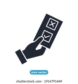 Icono de votación y elecciones. Plantilla de símbolo de votación electrónica para la ilustración vectorial de la colección de diseño gráfico y web