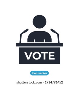 Symbol für Abstimmung und Wahlen. Vorlage für elektronische Abstimmungssymbole für grafische und Web-Design-Kollektion, Vektorgrafik