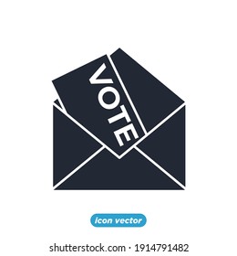 Icono de votación y elecciones. Plantilla de símbolo de votación electrónica para la ilustración vectorial de la colección de diseño gráfico y web