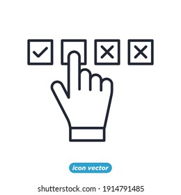 Voting and Elections Icon. Electronic voting symbol template for graphic and web design collection logo vector illustration